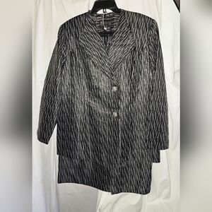 Natasia Black and Silver Striped Blazer & Skirt Set. Sz 16